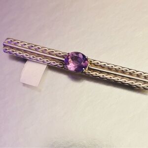 Silver and Amethyst Brooch